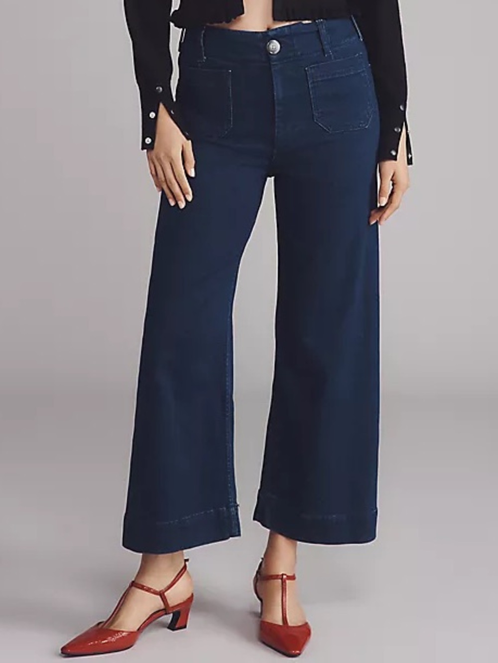 Wide Leg Dark Blue Women's Jeans